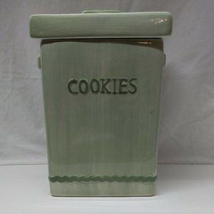 MSRF, INC. ~ Vintage ~ Green ~ Pottery/Ceramic Cookie Jar ~ 1990's READ!